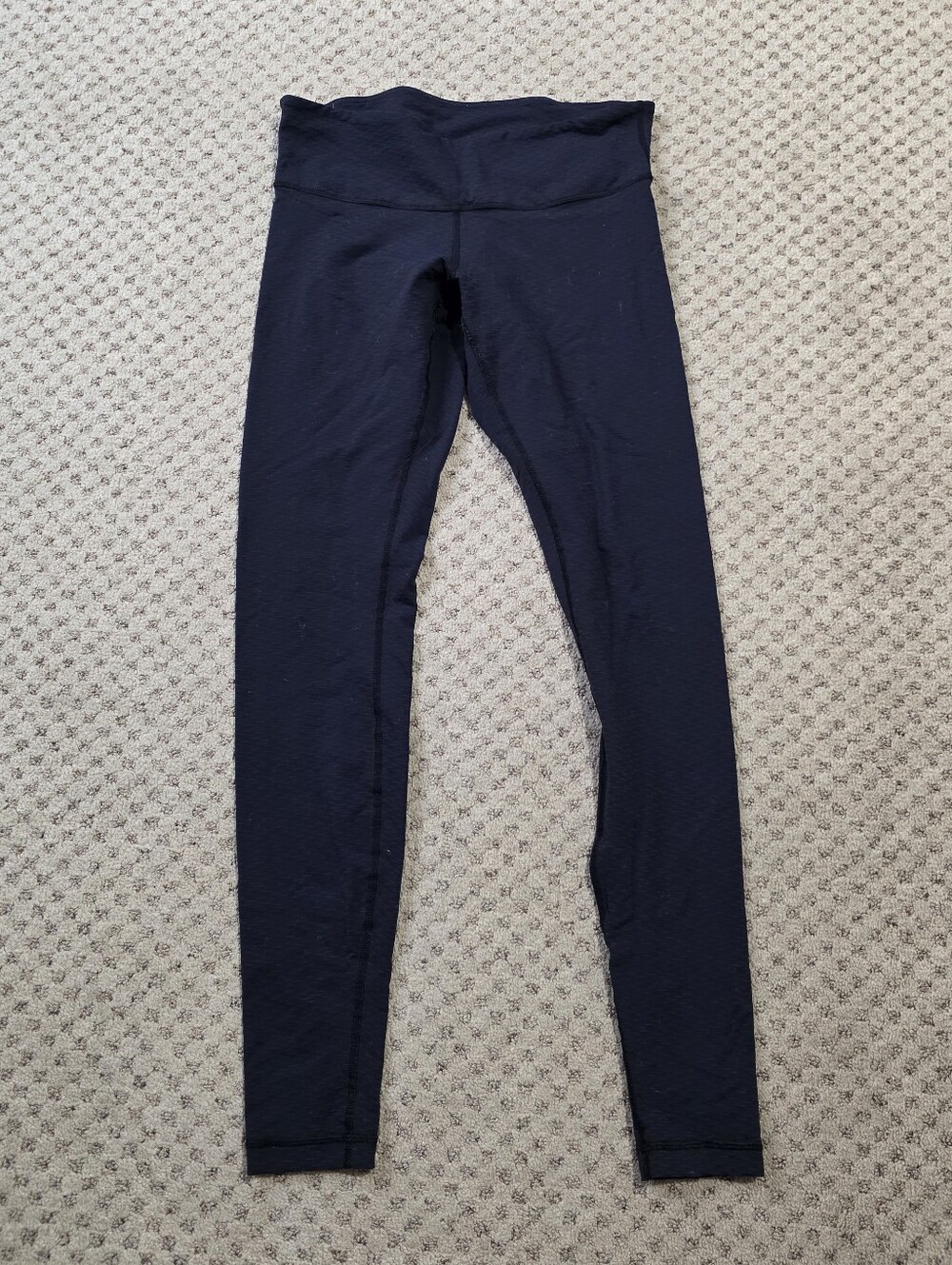 Lululemon Low Rise Black With Blue Dash Leggings